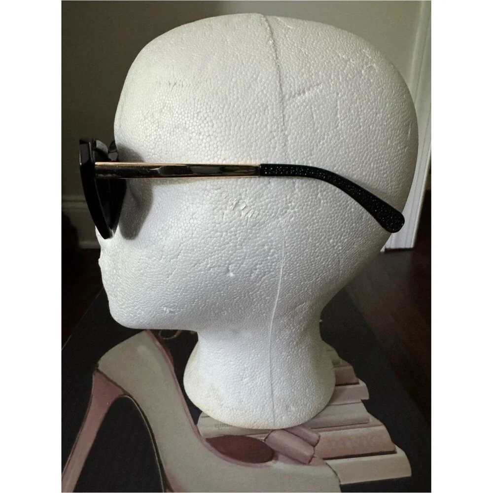 Oversized Black Textured Frame Sunglasses